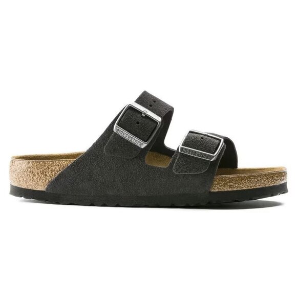 Birkenstock Arizona Soft Footbed Suede Leather Sandals – Velvet Gray Unisex Two- - Picture 2 of 8